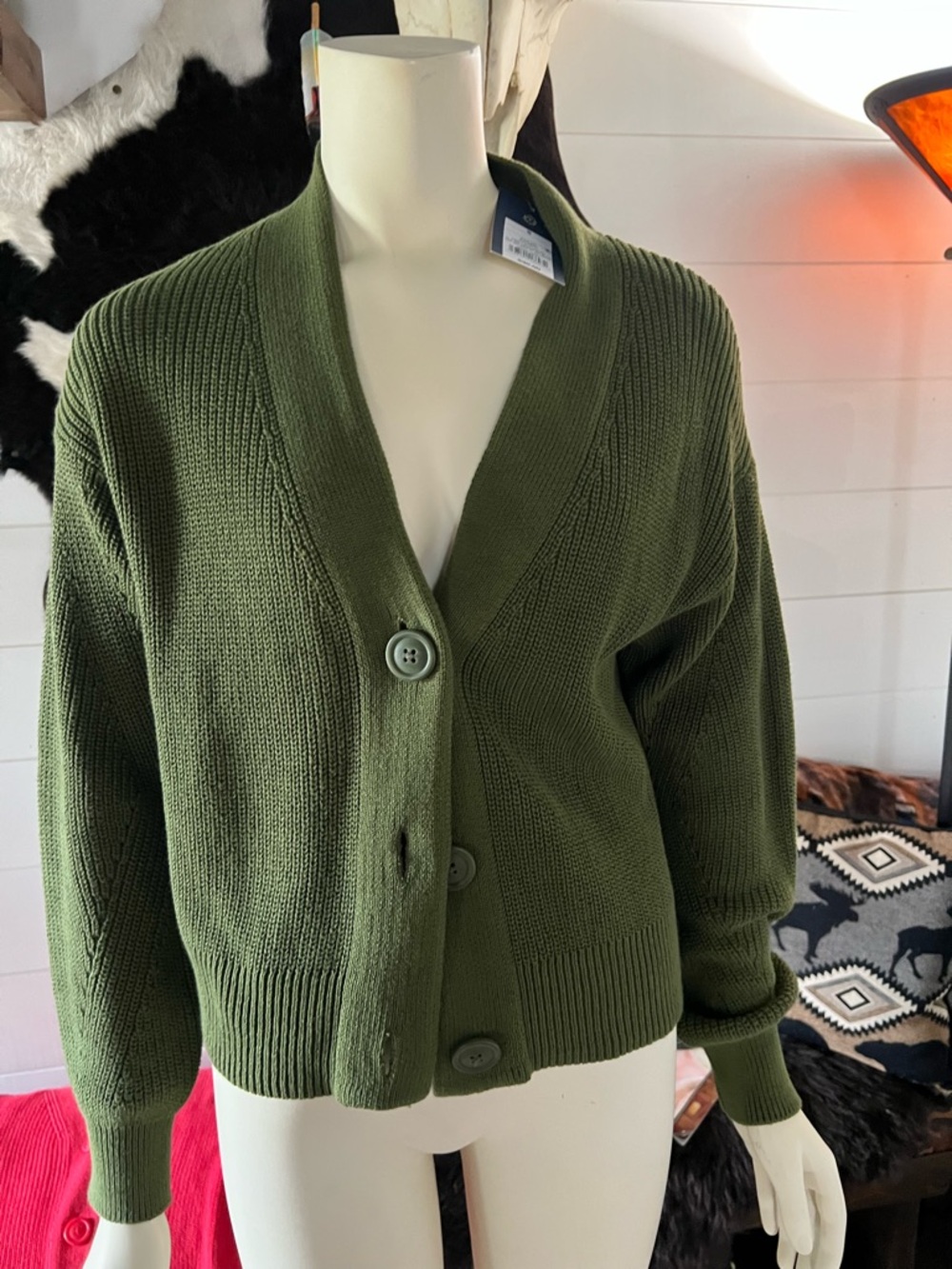 NEW-all 2-1M/1S, V-Neck Button Front Women's Sweater Cardigan